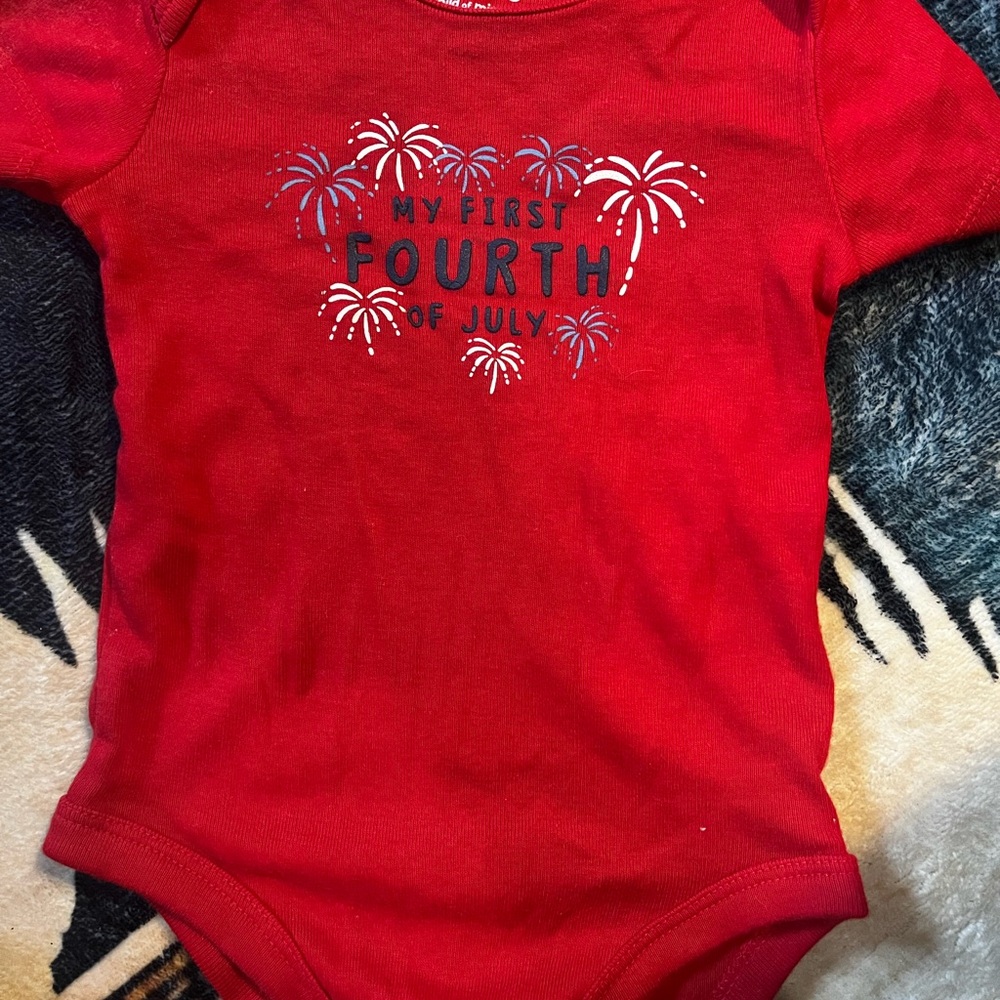 Carter's Red Fourth of July Baby Bodysuit
